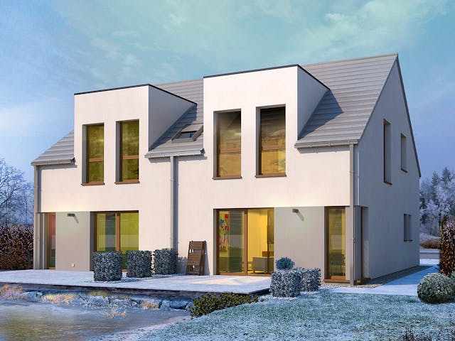 Fertighaus Generation 3 von allkauf haus, Satteldach-Klassiker Außenansicht 2