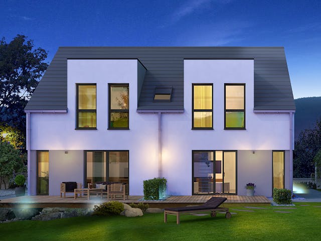 Fertighaus Generation 3 von allkauf haus, Satteldach-Klassiker Außenansicht 4