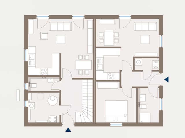 Fertighaus Generation 3 von allkauf haus, Satteldach-Klassiker Grundriss 1