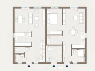 Fertighaus Generation 5 von allkauf haus, Satteldach-Klassiker Grundriss 1