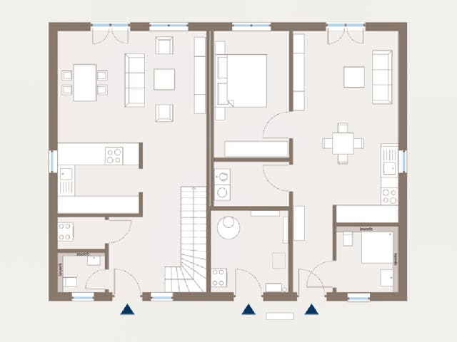 Fertighaus Generation 5 V2 von allkauf haus, Satteldach-Klassiker Grundriss 1
