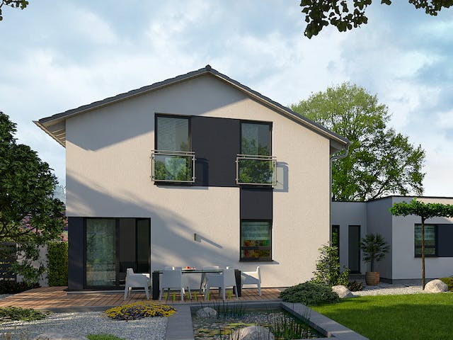 Fertighaus Generation 8 von allkauf haus, Satteldach-Klassiker Außenansicht 1
