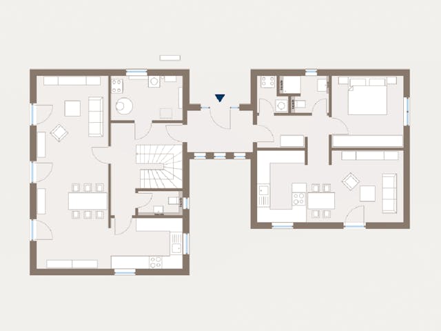 Fertighaus Generation 8 von allkauf haus, Satteldach-Klassiker Grundriss 1 Fertighaus Generation 8 von allkauf haus, Satteldach-Klassiker Grundriss 1
