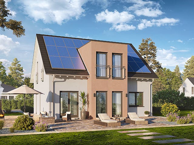 Fertighaus Home 10 von allkauf haus, Satteldach-Klassiker Außenansicht 2