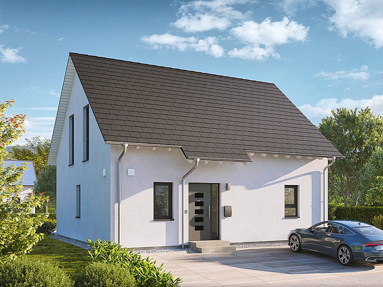 Fertighaus Home 11 von allkauf haus, Satteldach-Klassiker Außenansicht 1