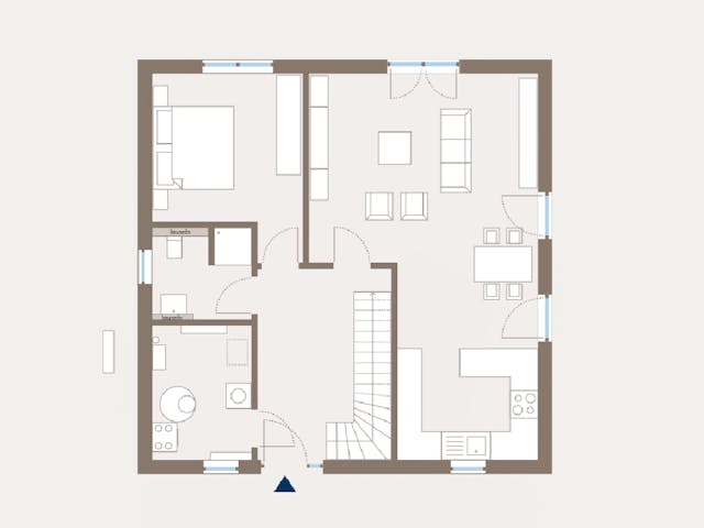 Fertighaus Home 11 von allkauf haus, Satteldach-Klassiker Grundriss 1