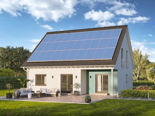 Fertighaus Home 13 von allkauf haus, Satteldach-Klassiker Außenansicht 2