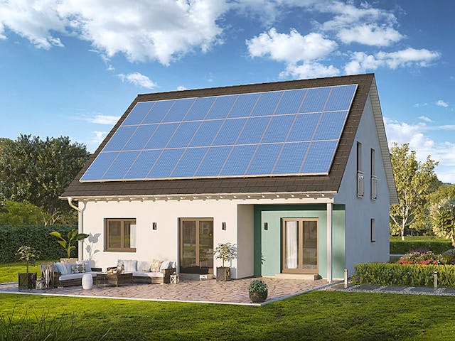 Fertighaus Home 13 von allkauf haus, Satteldach-Klassiker Außenansicht 2