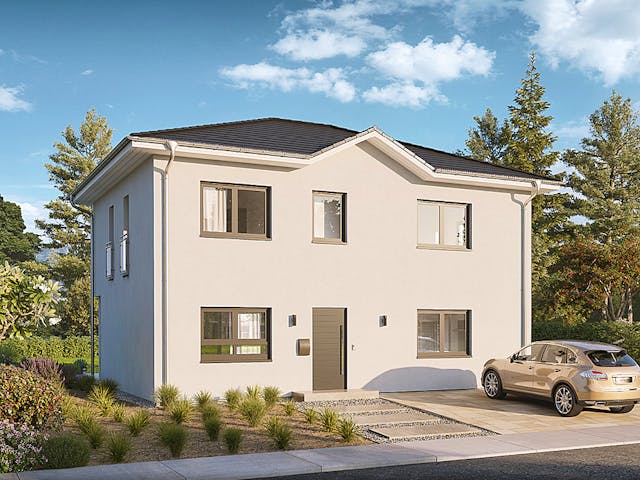 Fertighaus Home 13 von allkauf haus, Satteldach-Klassiker Außenansicht 4