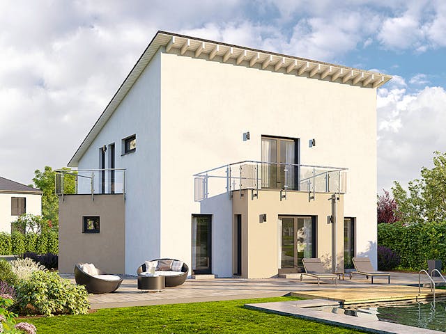 Fertighaus Home 15 von allkauf haus, Satteldach-Klassiker Außenansicht 4