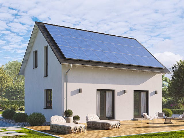 Fertighaus Home 1 von allkauf haus, Satteldach-Klassiker Außenansicht 2