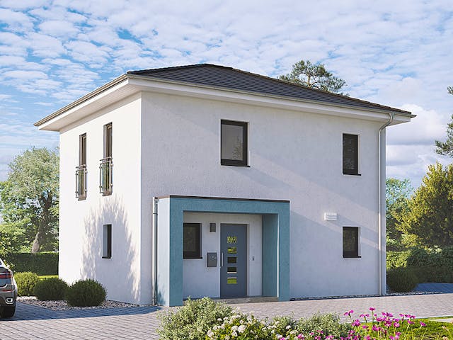 Fertighaus Home 1 von allkauf haus, Satteldach-Klassiker Außenansicht 3