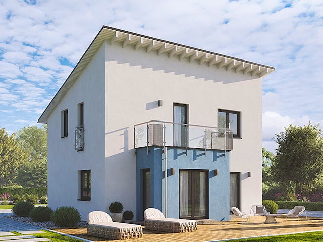 Fertighaus Home 1 von allkauf haus, Satteldach-Klassiker Außenansicht 4