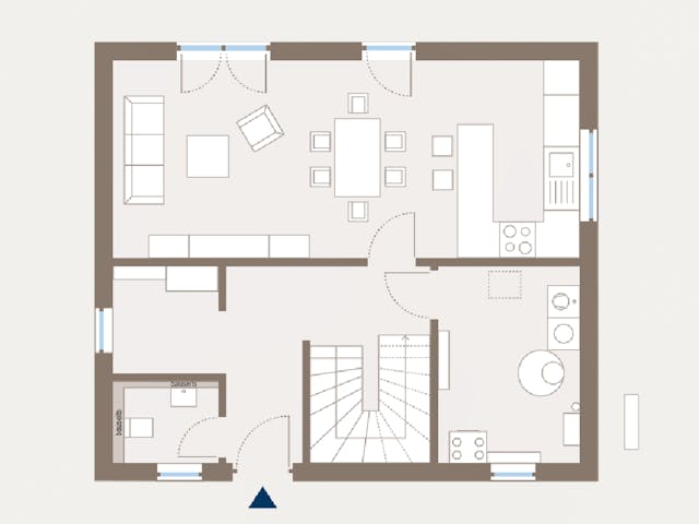 Fertighaus Home 1 von allkauf haus, Satteldach-Klassiker Grundriss 1