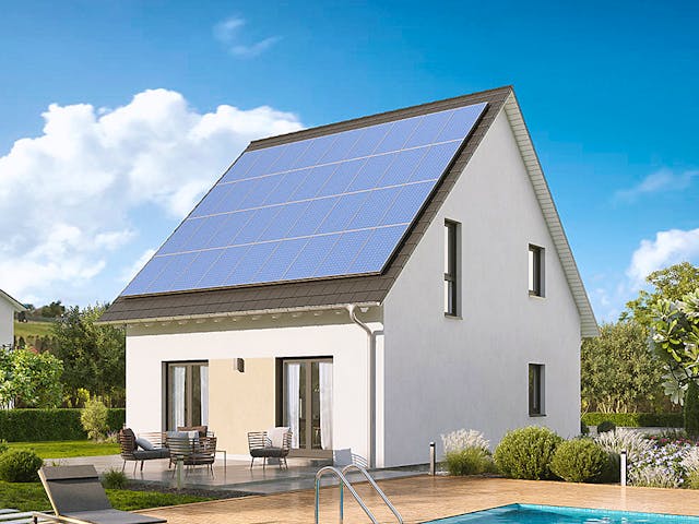 Fertighaus Home 3 von allkauf haus, Satteldach-Klassiker Außenansicht 2