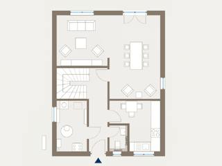 Fertighaus Home 3 von allkauf haus, Satteldach-Klassiker Grundriss 1