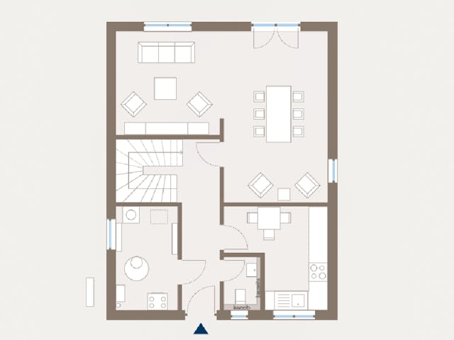 Fertighaus Home 3 von allkauf haus, Satteldach-Klassiker Grundriss 1