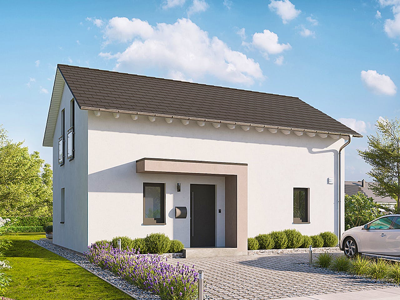 Fertighaus Home 5 von allkauf haus, Satteldach-Klassiker Außenansicht 1