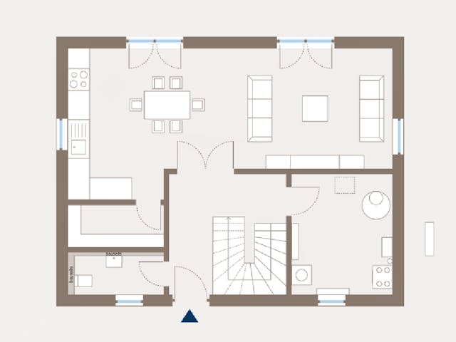 Fertighaus Home 5 von allkauf haus, Satteldach-Klassiker Grundriss 1