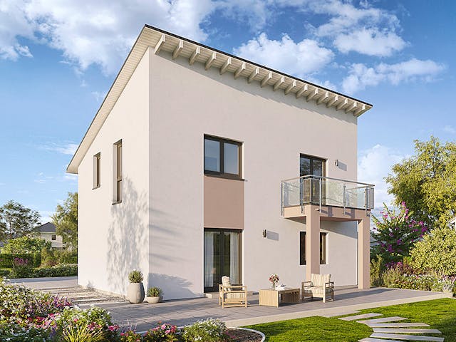 Fertighaus Home 6 von allkauf haus, Satteldach-Klassiker Außenansicht 4