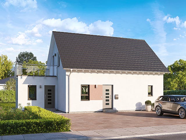 Fertighaus Home 7 von allkauf haus, Satteldach-Klassiker Außenansicht 1