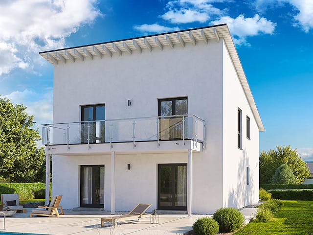 Fertighaus Home 8 von allkauf haus, Satteldach-Klassiker Außenansicht 4