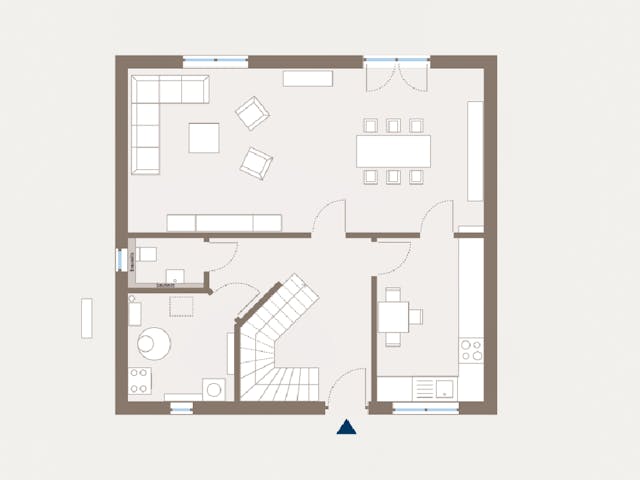Fertighaus Home 8 von allkauf haus, Satteldach-Klassiker Grundriss 1