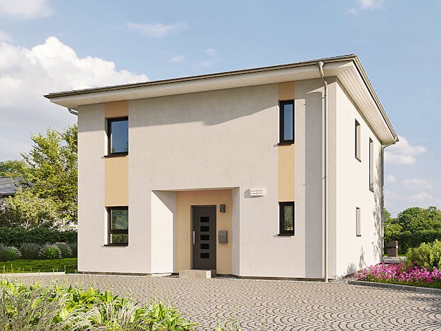 Fertighaus Home 9 von allkauf haus, Satteldach-Klassiker Außenansicht 3