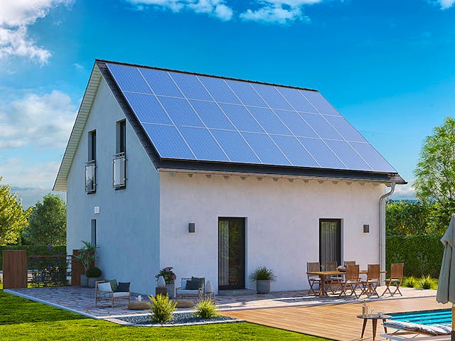 Fertighaus Home 2 von allkauf haus, Satteldach-Klassiker Außenansicht 3