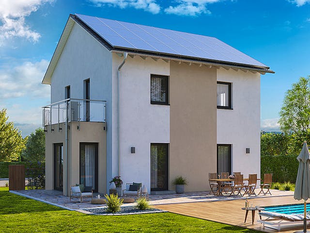 Fertighaus Home 2 von allkauf haus, Satteldach-Klassiker Außenansicht 4