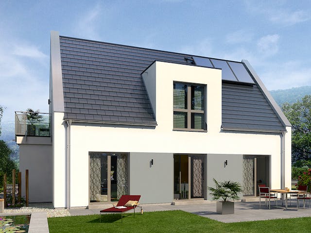 Fertighaus Life 12 von allkauf haus, Satteldach-Klassiker Außenansicht 1