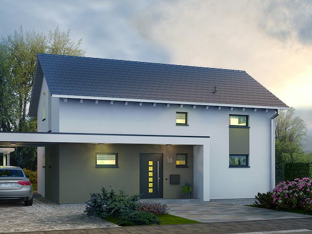 Fertighaus Life 16 von allkauf haus, Satteldach-Klassiker Außenansicht 2