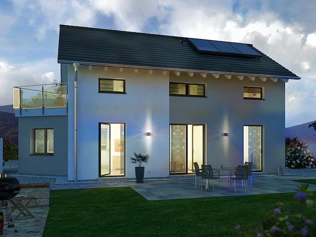 Fertighaus Life 7 von allkauf haus, Satteldach-Klassiker Außenansicht 3