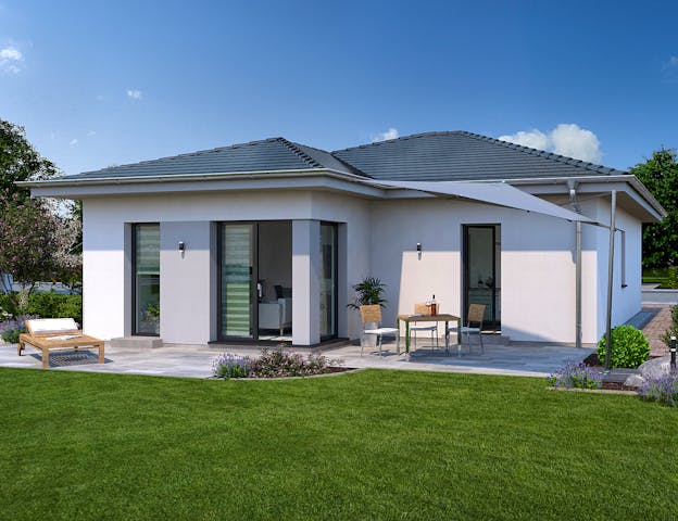 Günstiges Fertighaus von allkauf Haus als Bungalow mit Walmdach