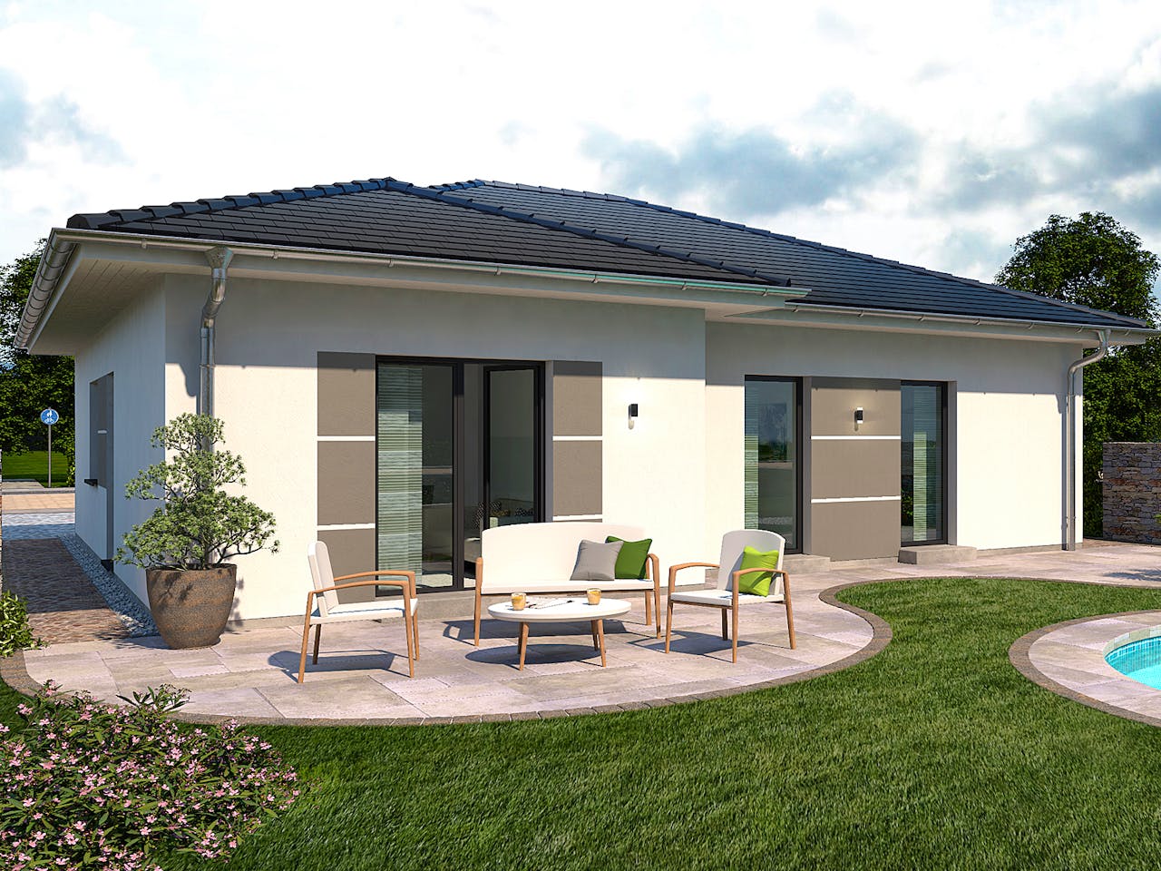 Fertighaus Lifetime 4 - WD von allkauf haus, Bungalow Außenansicht 1