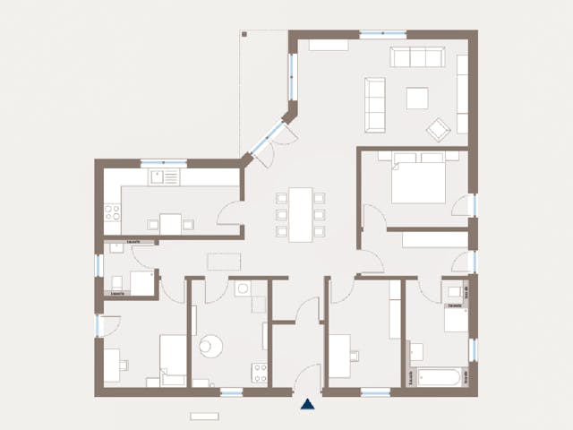 Fertighaus Lifetime 5 WD von allkauf haus, Bungalow Grundriss 1 Fertighaus Lifetime 5 WD von allkauf haus, Bungalow Grundriss 1