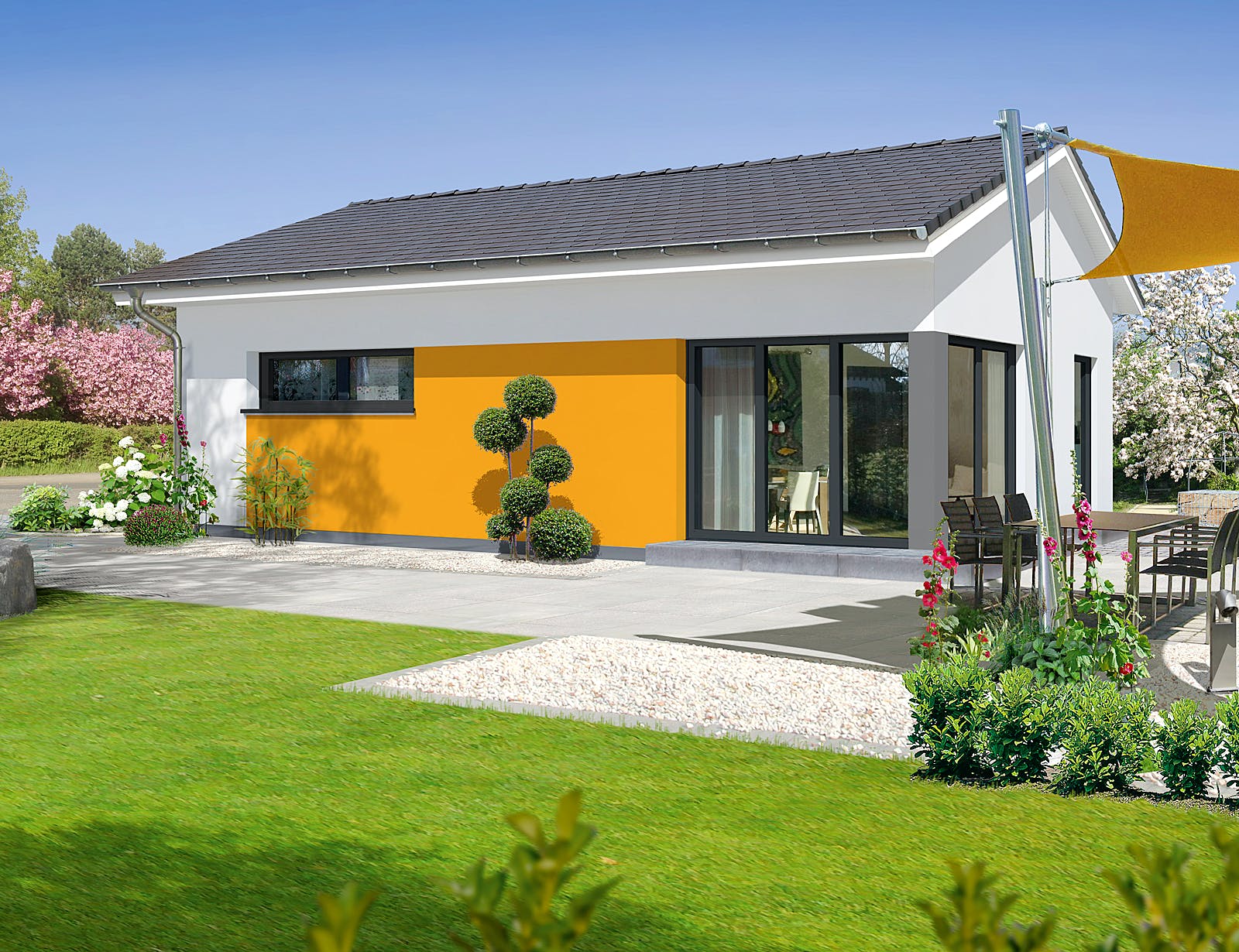 Fertighaus Lifetime 6 von allkauf haus, Bungalow Außenansicht 1