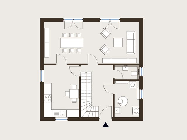 Fertighaus Newline 1 von allkauf haus, Stadtvilla Grundriss 1