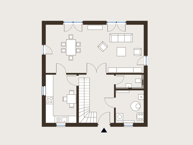 Fertighaus Newline 6 von allkauf haus, Stadtvilla Grundriss 1