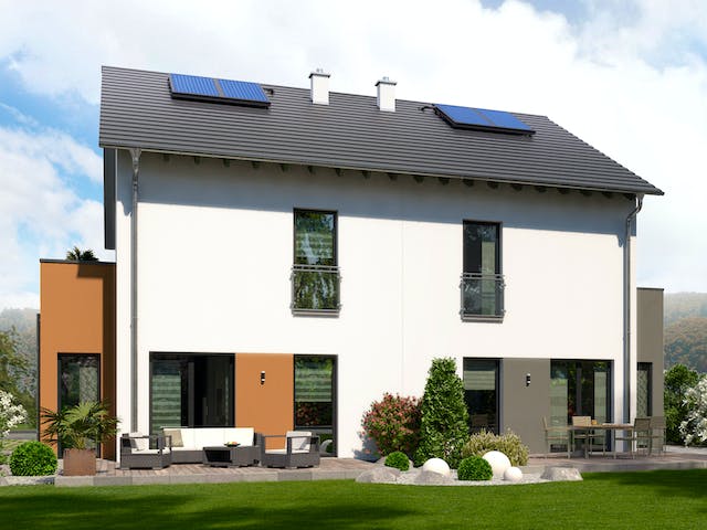 Fertighaus Newline 7 von allkauf haus, Satteldach-Klassiker Außenansicht 1