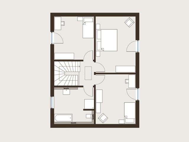 Fertighaus Newline 9 von allkauf haus, Satteldach-Klassiker Grundriss 2