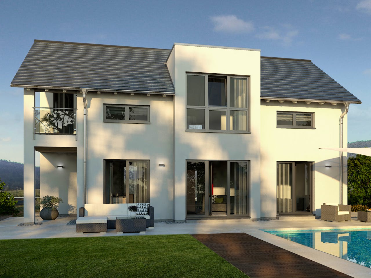 Fertighaus Prestige 1 von allkauf haus, Satteldach-Klassiker Außenansicht 1