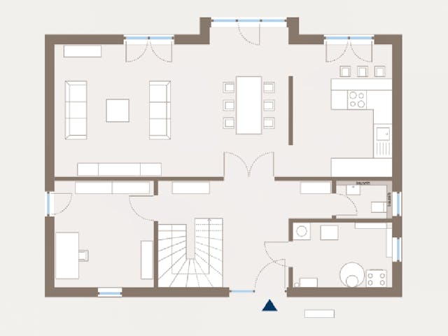 Fertighaus Prestige 2 von allkauf haus, Satteldach-Klassiker Grundriss 1