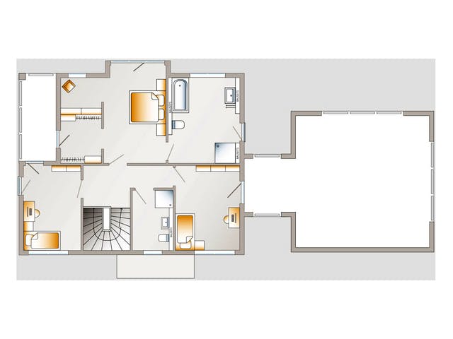 Fertighaus Prestige 2 V2 von allkauf haus, Satteldach-Klassiker Grundriss 2