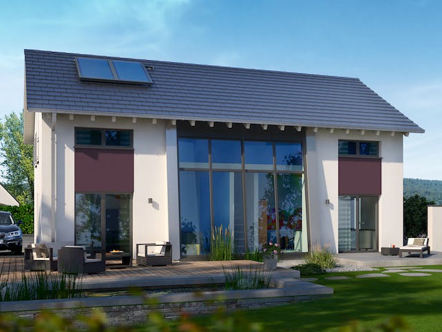 Fertighaus Trendline S1 von allkauf haus, Satteldach-Klassiker Außenansicht 1