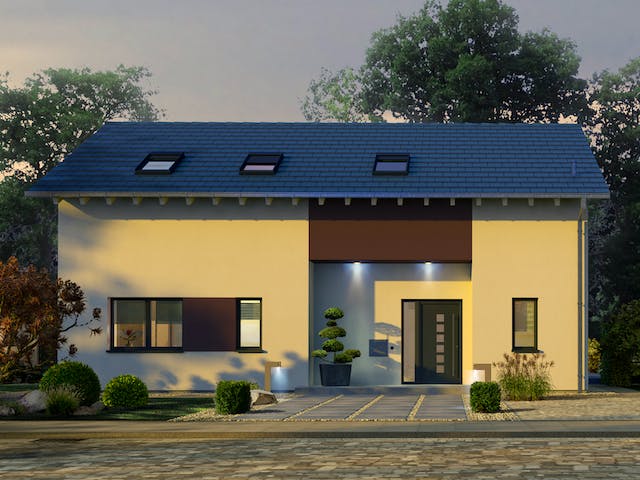 Fertighaus Trendline S1 von allkauf haus, Satteldach-Klassiker Außenansicht 2