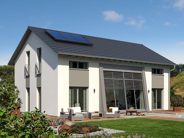 Fertighaus Trendline S2 von allkauf haus, Satteldach-Klassiker Außenansicht 1