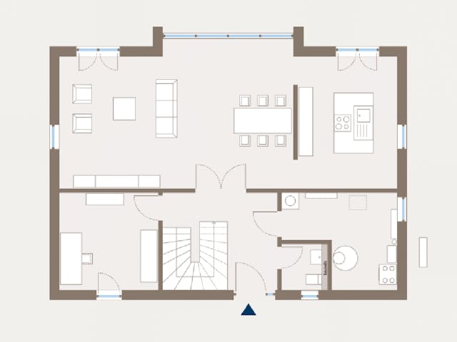 Fertighaus Trendline S2 von allkauf haus, Satteldach-Klassiker Grundriss 1