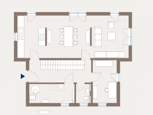 Fertighaus Trendline S4 von allkauf haus, Pultdachhaus Grundriss 1 Fertighaus Trendline S4 von allkauf haus, Pultdachhaus Grundriss 1