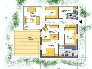 Fertighaus Altusried von Iller-Haus Schlüsselfertig ab 183800€, Bungalow Grundriss 1